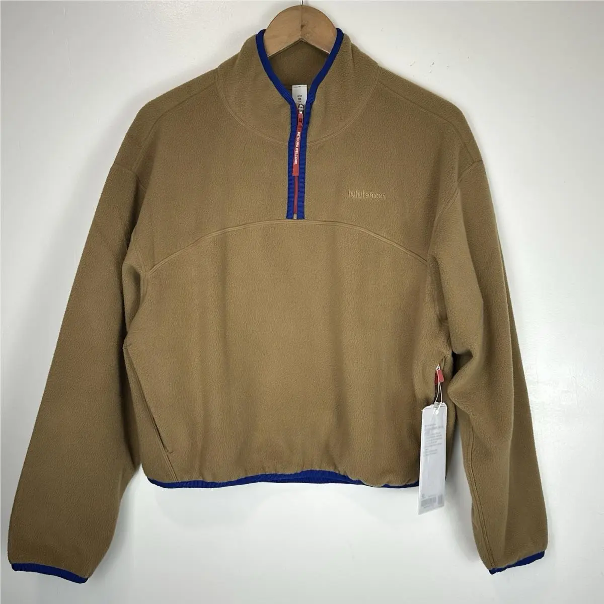 Lululemon Tumbled Fleece Half-zip Jacket Camel Brown Riverside Size XS