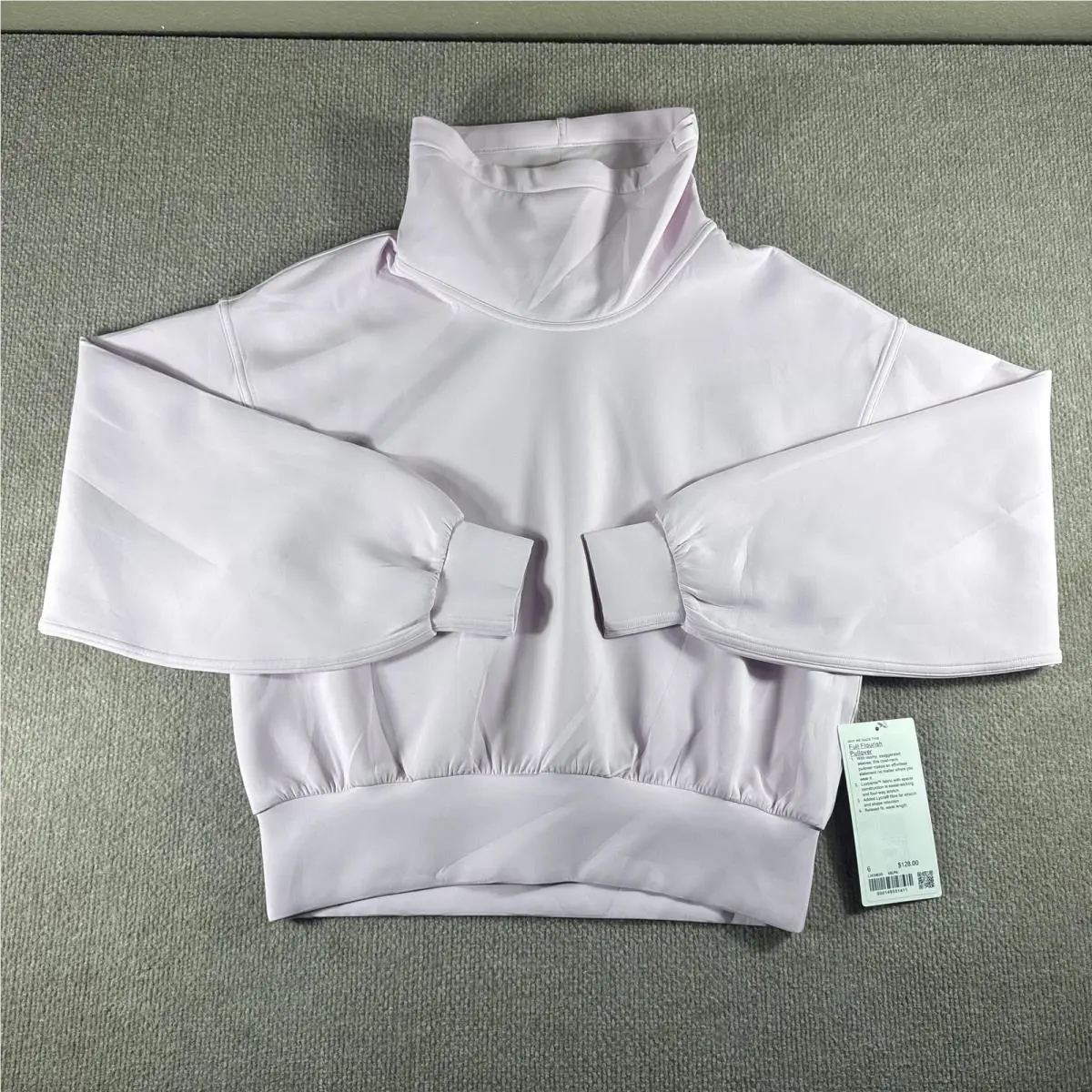 Lululemon Sweatshirt Womens 6 Pink Full Flourish Cowl Neck Balloon Sleeves