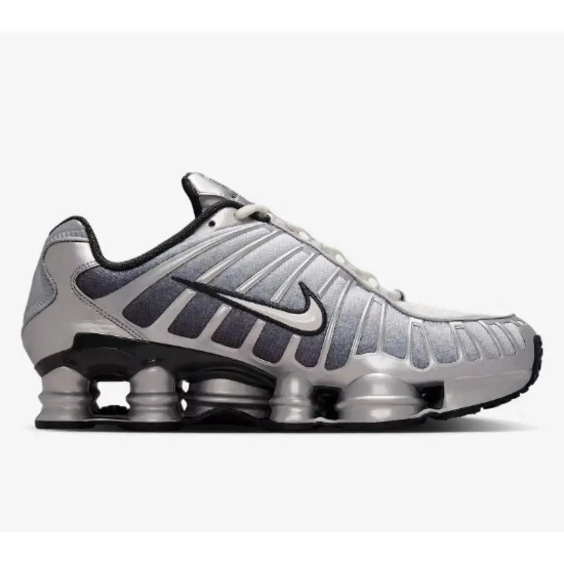 Nike Shox TL Metallic Silver White Print Sneakers Retro OG IH4466-095 Mens 9-12