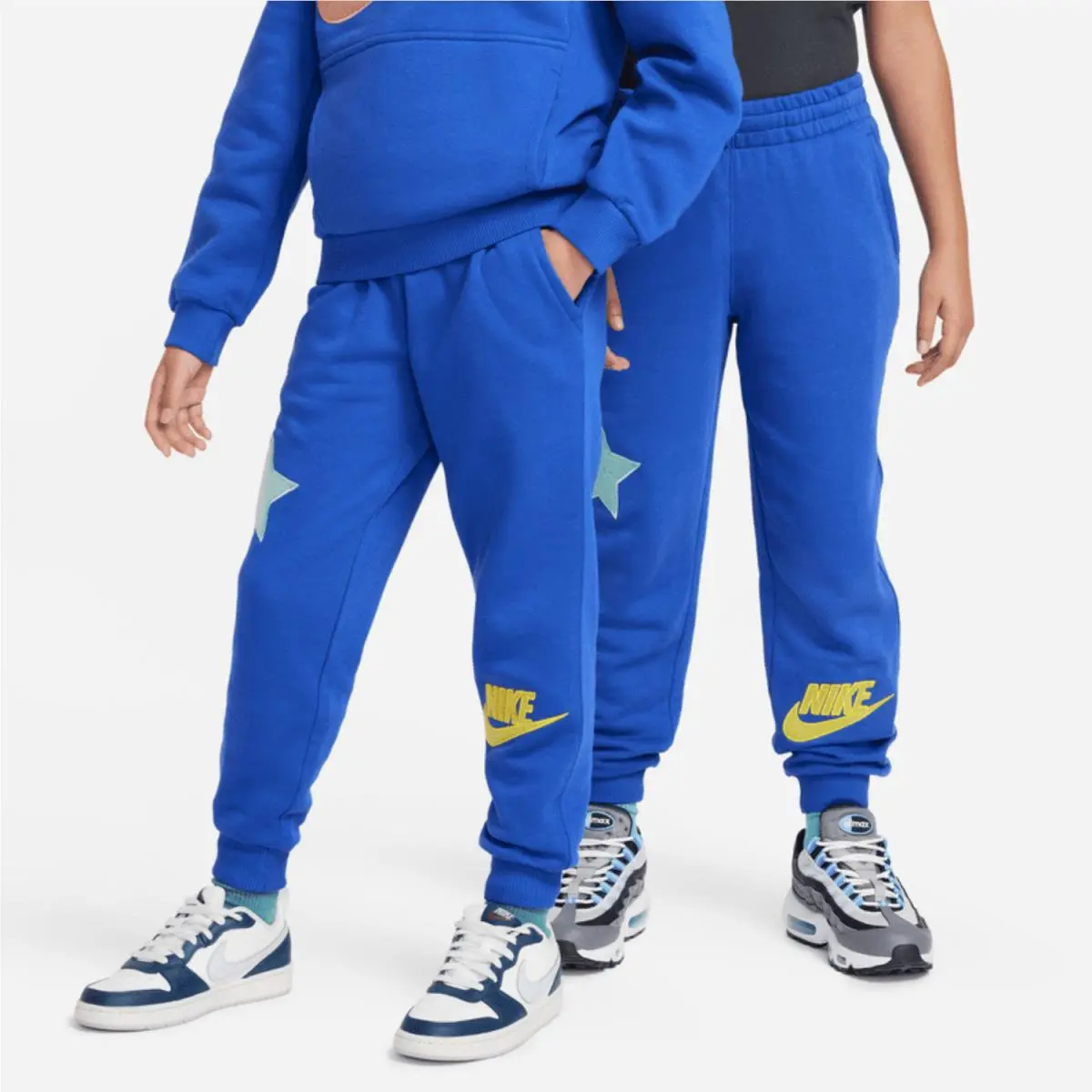 Nike Sportswear Club Fleece Jogger Kids S Blue Patch Tapered Leg Active FROG86