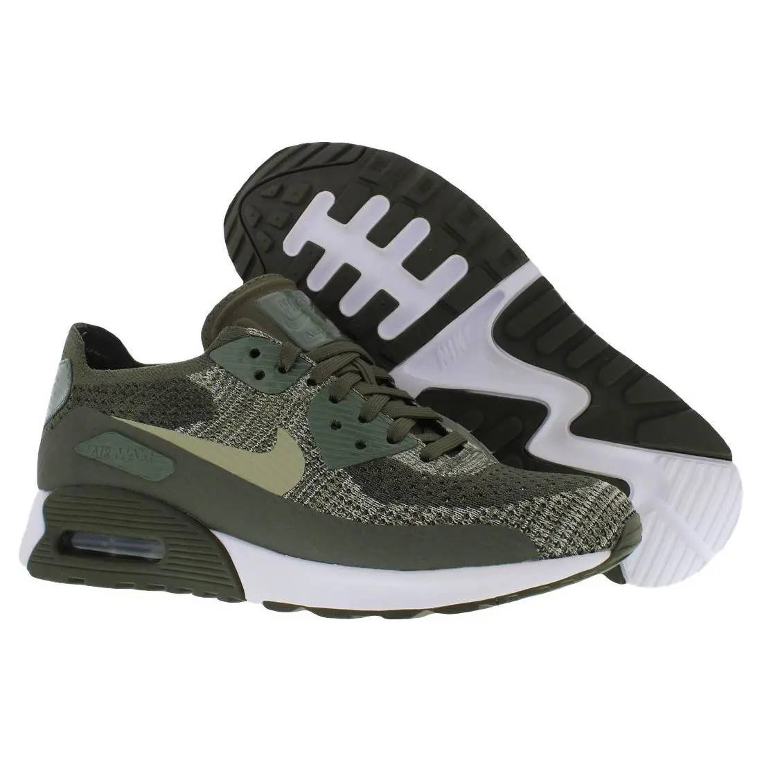 Nike Air Max 90 Ultra 2.0 Flyknit Womens Shoes - Cargo Khaki/Neutral Olive, Main: Green