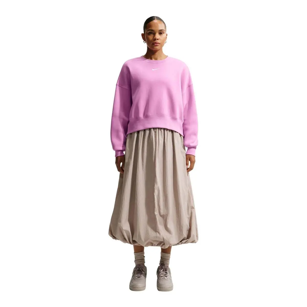 Womens Nike Sportswear Phoenix Crew Neck Sweatshirt_magenta DQ5761-503