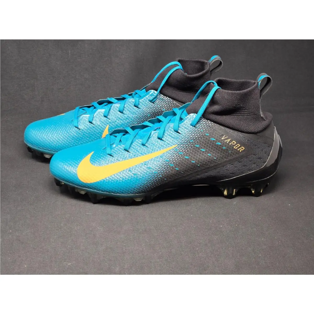 Nike Vapor Untouchable Pro Men 13 Football Cleats Gold Blue Black A03021-012 Nby