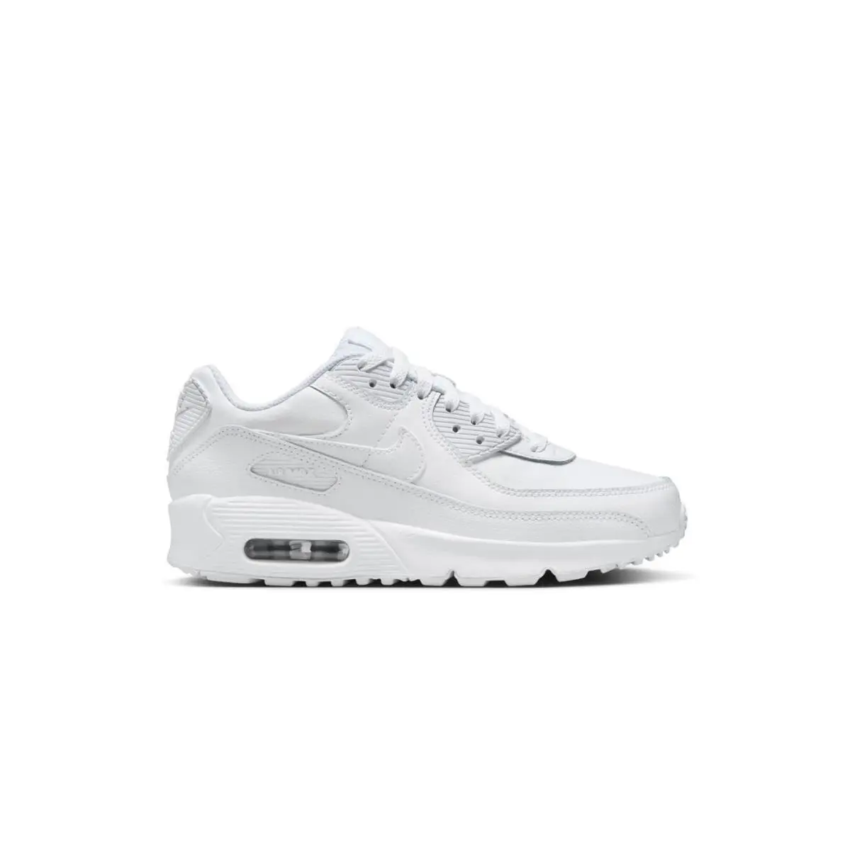 Nike Grade School Boys` Air Max 90 Shoes - White/metallic Silver/white/white