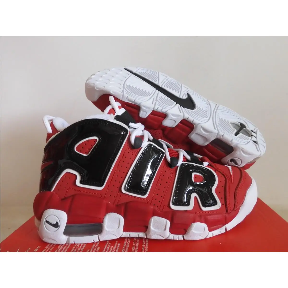 Nike Air More Uptempo GS Varsity Red-white Black Kids Rare 415082-600