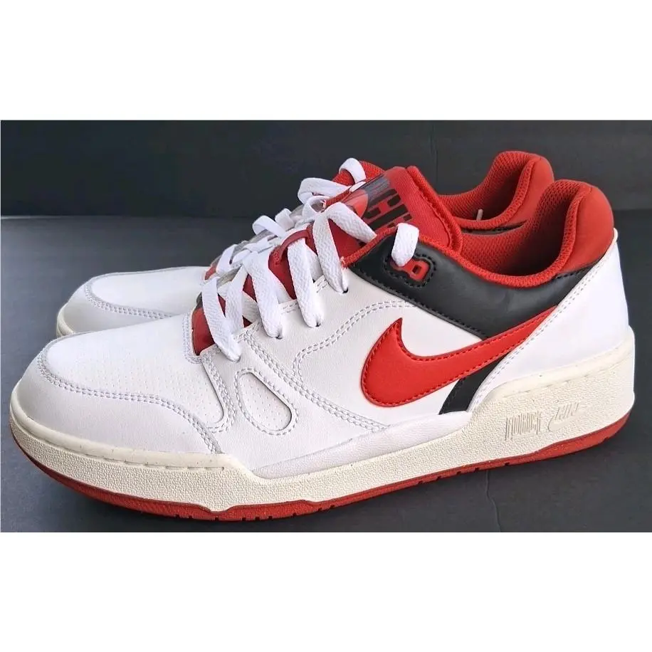 Nike Full Force Low Casual Shoes White / Red. Box Has Cosmetic Damage