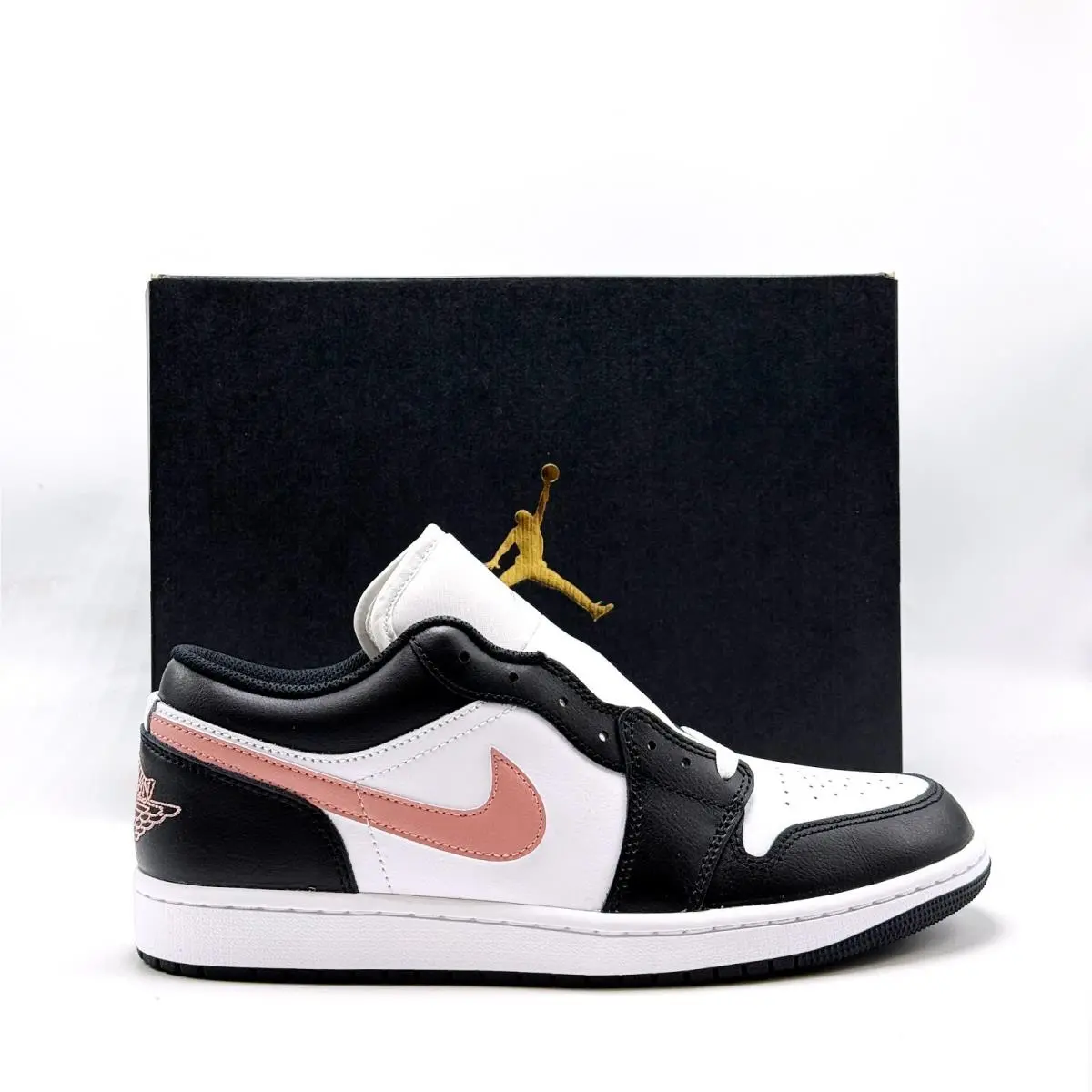 Men Nike Air Jordan 1 Low White / Rust Pink / Black 553558 165