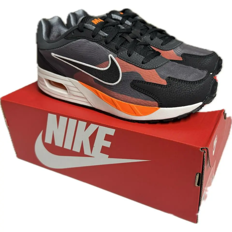 Nike Air Max Solo SE Men`s Black Total Orange Shoes FJ2594-001