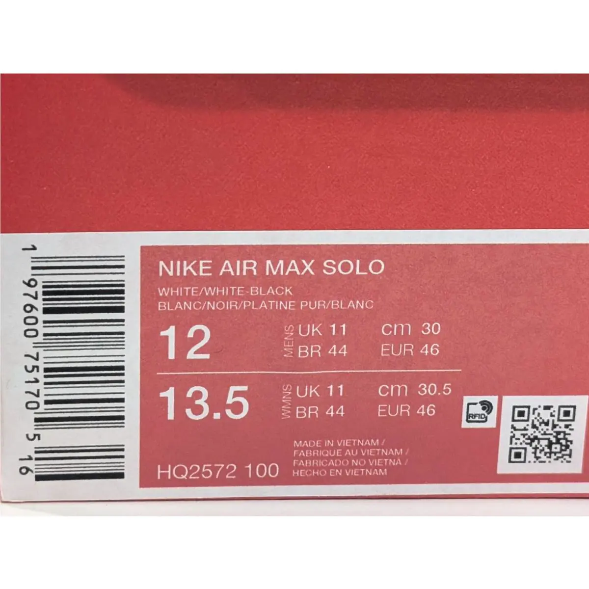 Nike shoes - Nike Air Max Solo - Air Max Solo - HQ2572-100 - White/Black 20