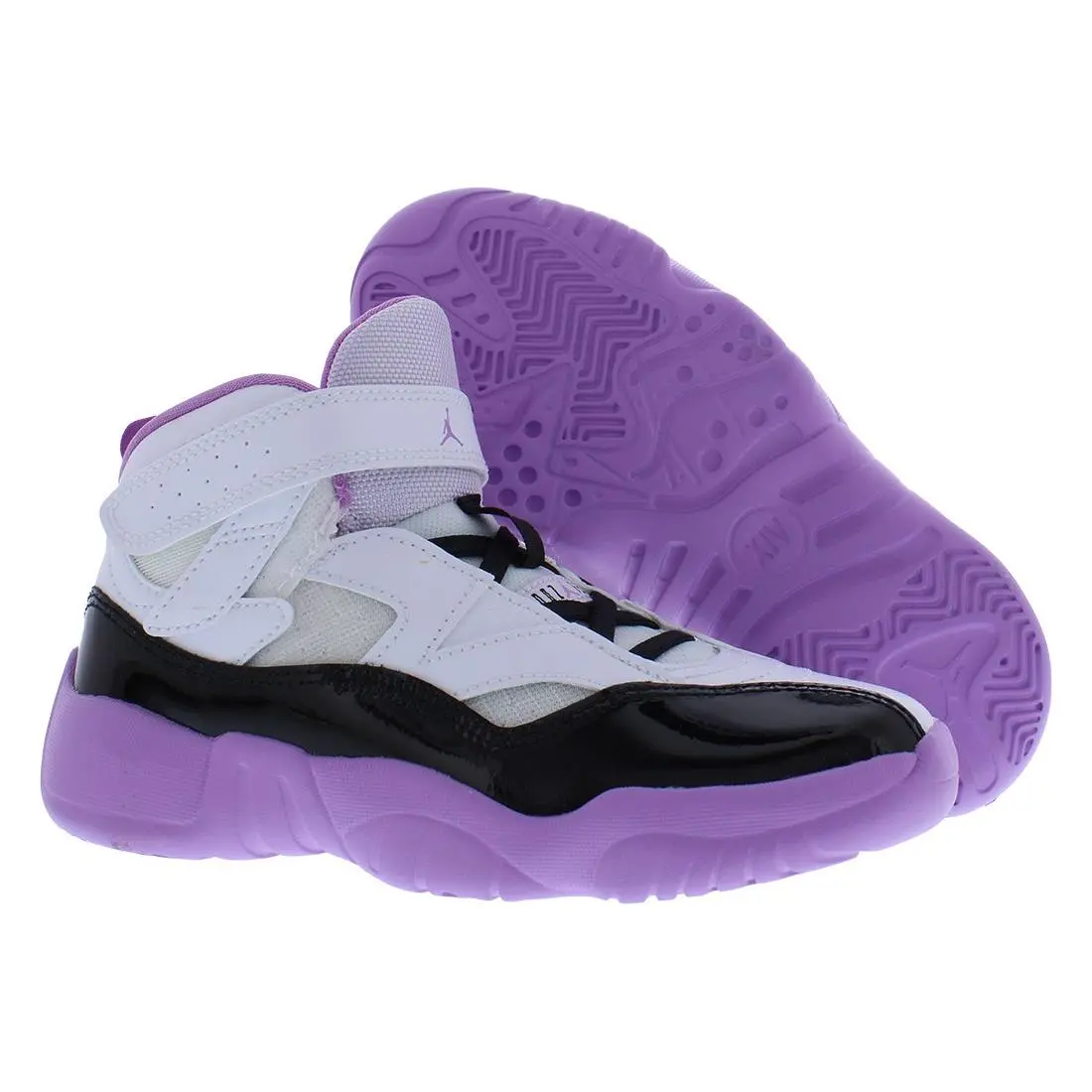 Nike Jumpman Two Trey PS Boys Shoes - White/Black/Barely Grape, Main: White