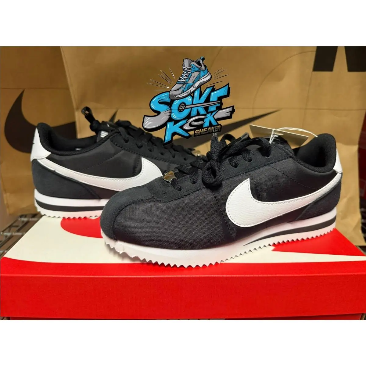 Women Nike Cortez Black White Casual Walk Shoe DZ2795-001