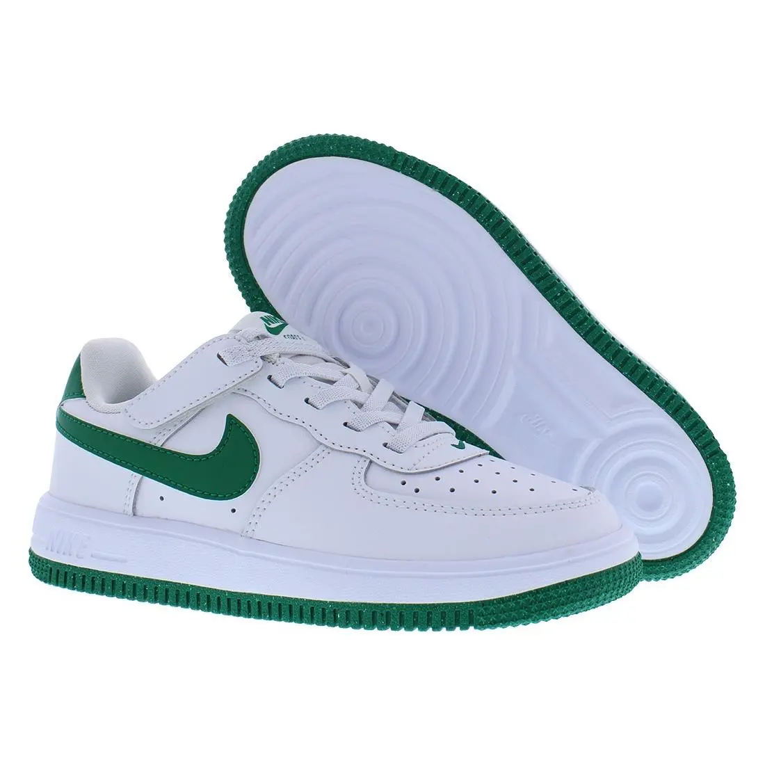 Force 1 Low Easyon PS Boys Shoes White/Malachite by Nike