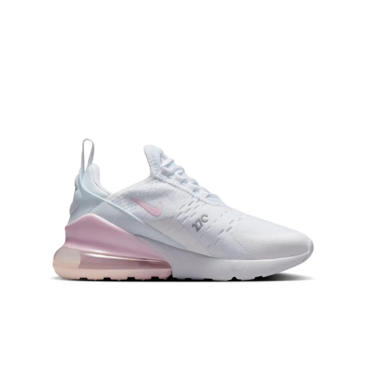 Big Kid`s Nike Air Max 270 White/pink Foam-lt Smoke Grey 943345 122