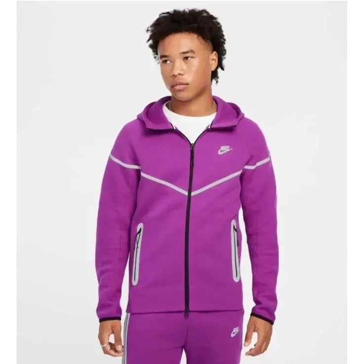 Nike Tech Fleece Reflective Windrunner Berry Purple Mens Sizes FZ0754-505