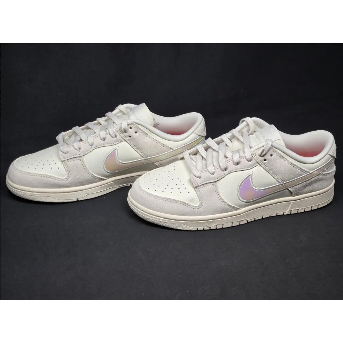 Nike Dunk Low Iridescent Swoosh Mens Size 10 Sail Pink Phantom HF5074-133 Nby