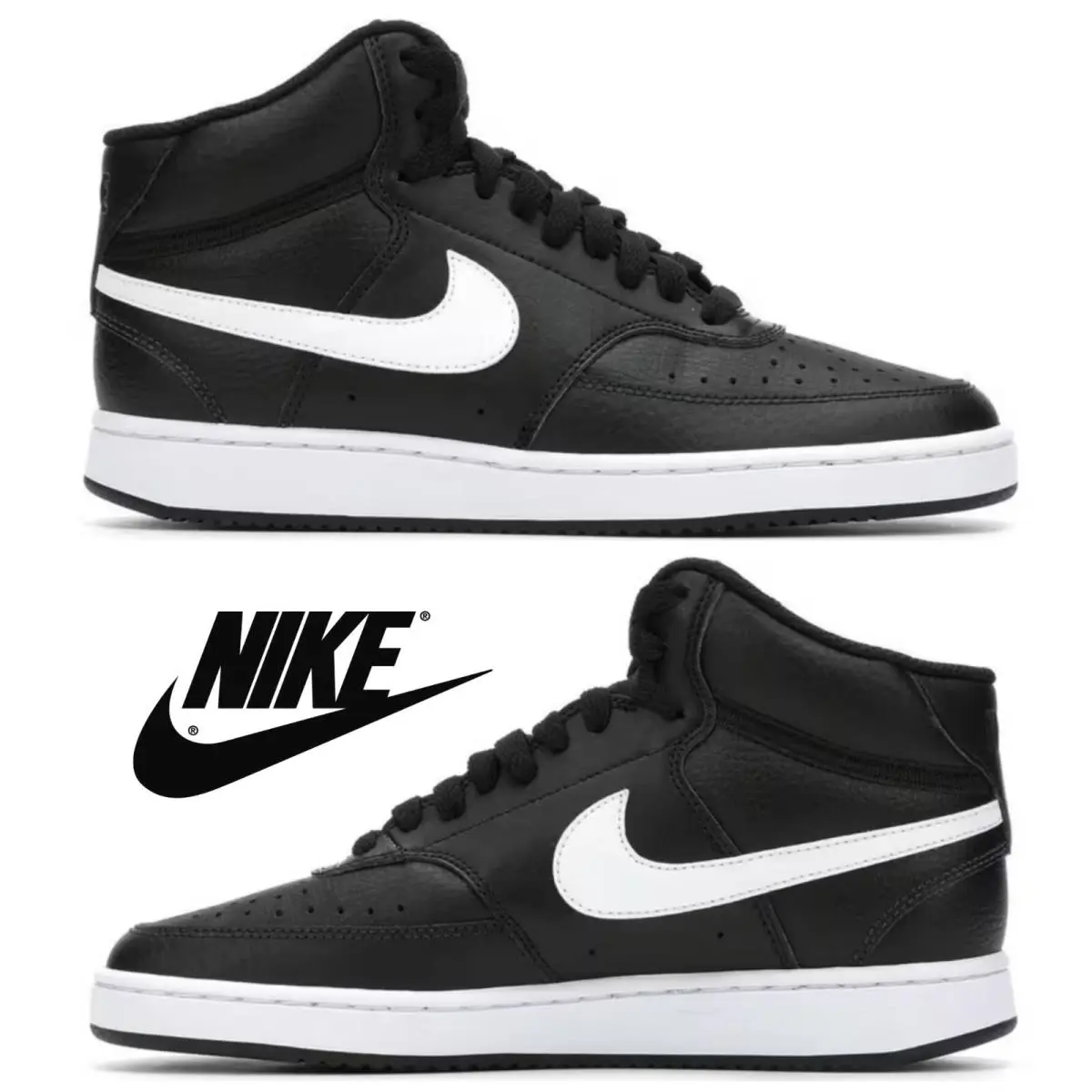 Nike shoes - Nike Court Vision Mid - Court Vision Mid - Black, Manufacturer: black white blk 7