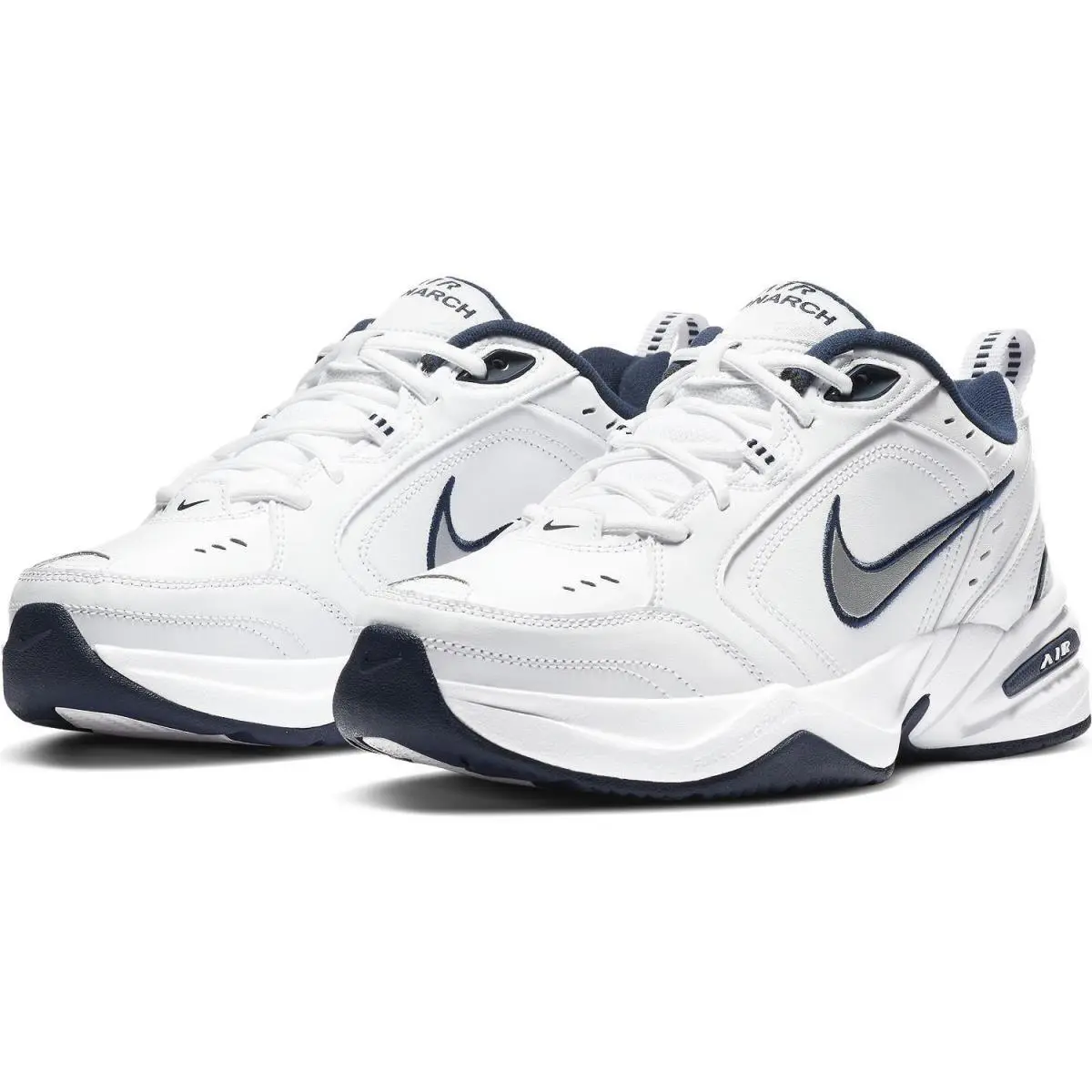 Men`s Nike Air Monarch IV Cross Training Shoes 415445-102 White Navy