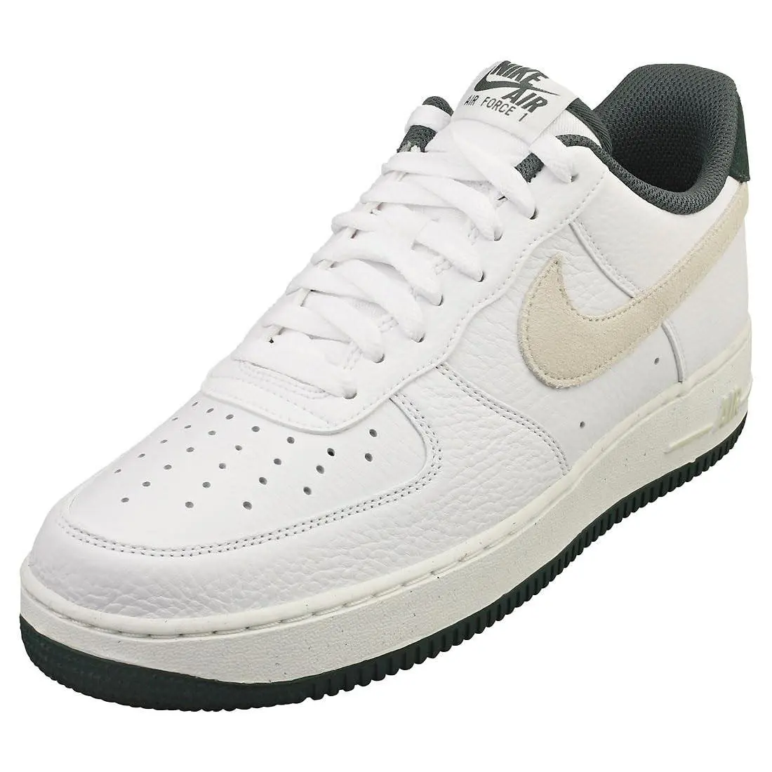 Nike Mens` Air Force-1 `07 LV8 Sneakers - White/sea Glass/vintage Green
