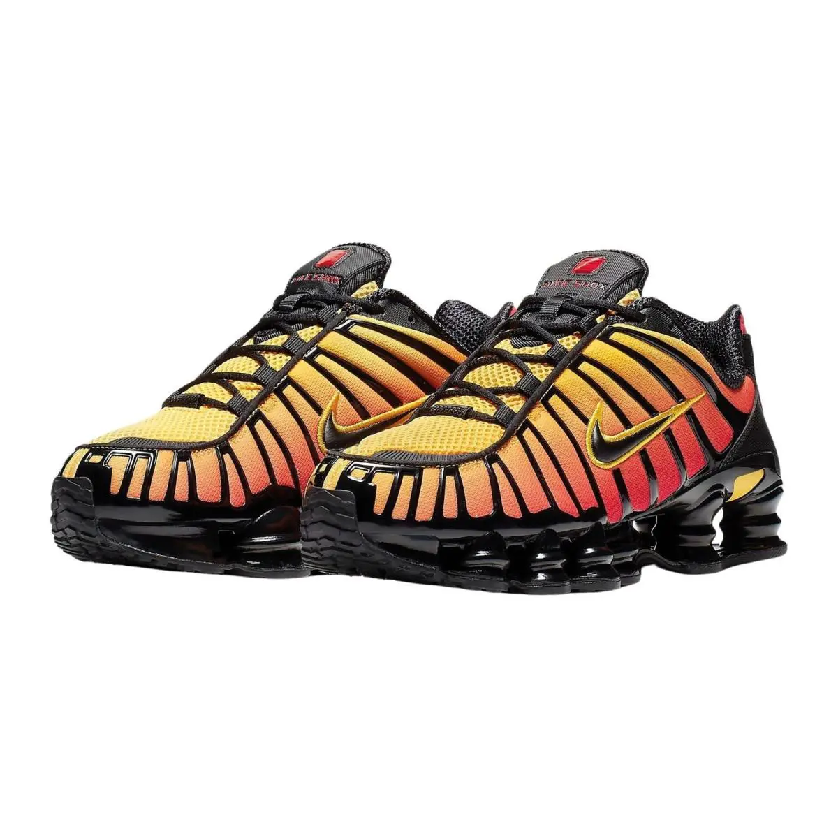 Nike Mens` Shox TL Shoes - Black/amarillo/university Red/black - Black/Amarillo/University Red/Black