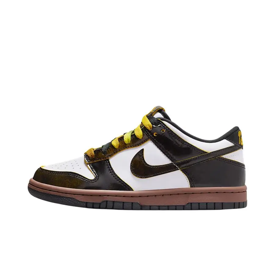 Big Kid`s Nike Dunk Low SE White/bright Citron-black HQ9294 100 - 5 - White/Bright Citron-Black