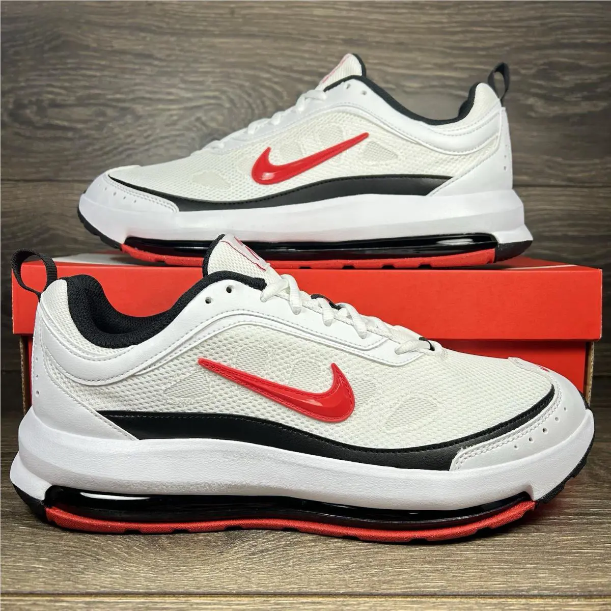 Nike Mens Air Max AP White Red Black Athletic Casual Shoes Sneakers Trainers