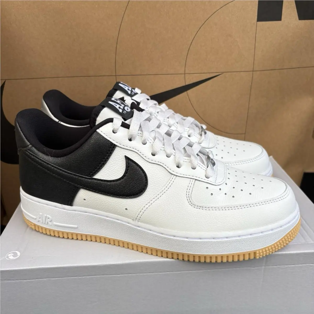 Nike Air Force 1 `07 LV8 White Black Silver Gum Nby IB6847-100 Men Size 9.5