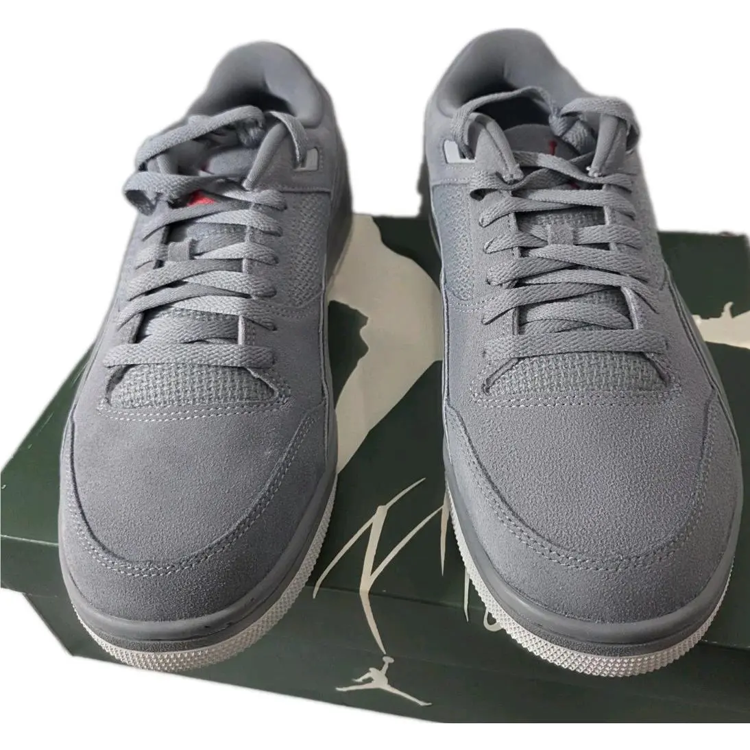 Nike Jordan Flight Court Sz 12 Grey/wolf Grey Varsity Red Sneakers Shoes