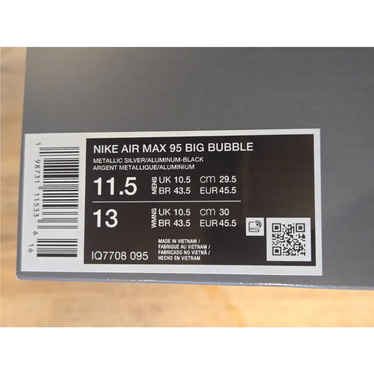 Nike shoes - Nike Air Max 95 - Air Max - IQ7708-095 - Black / Metallic Silver/ Blue (UPC: 198731115336) 1