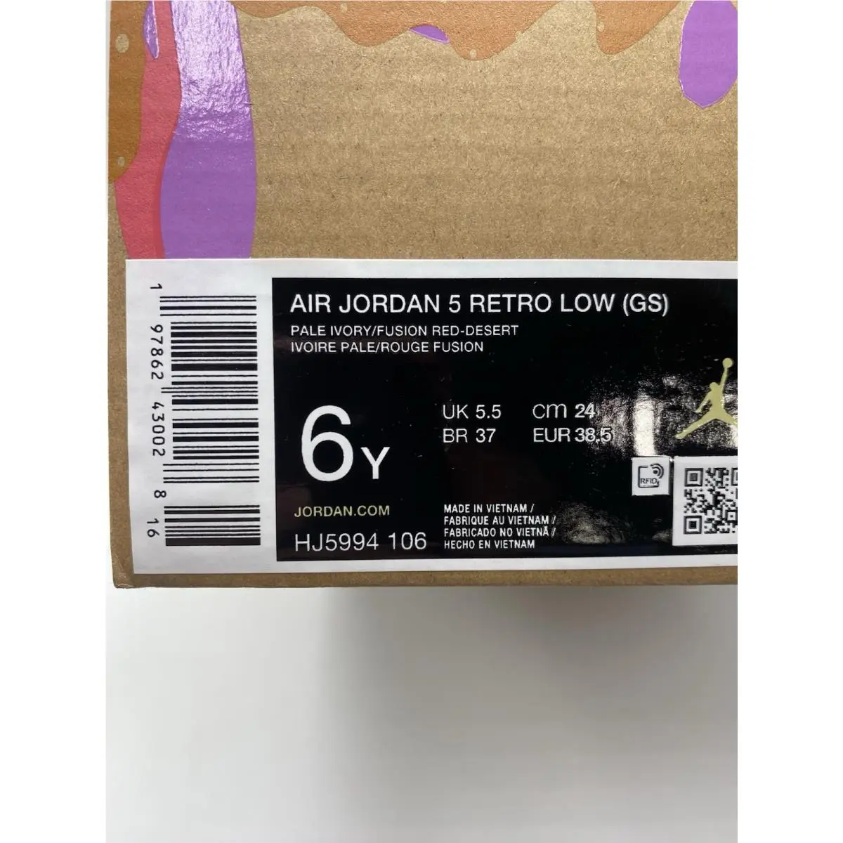 Nike shoes - Air Jordan 5 - Air - HJ5994 106 - Pale Ivory/Fusion Red-Desert (UPC: 197862430028) 6