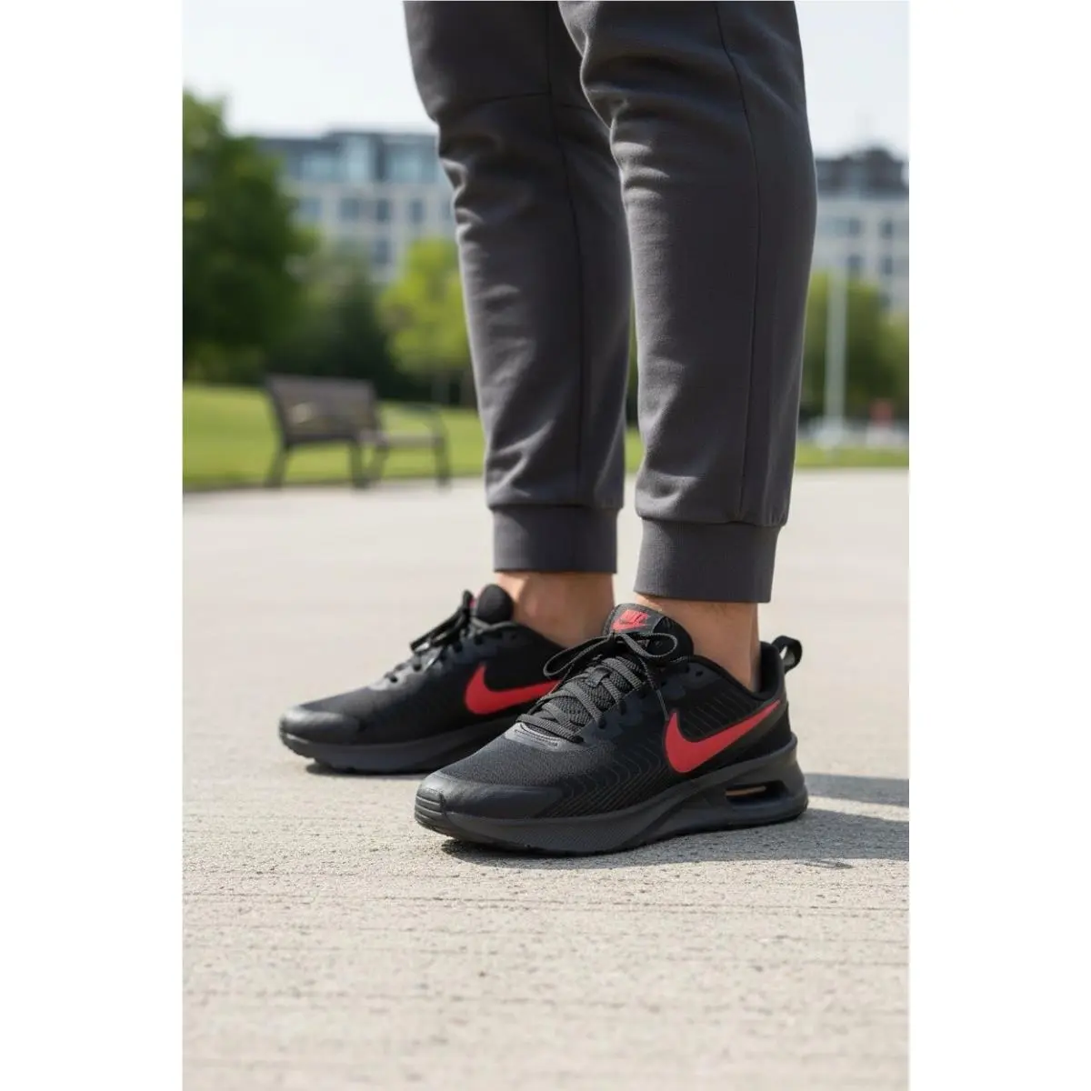 Nike Air Max Nuaxis Sneakers Shoes Black/red/ FD4329-010 Size 10.5 Men 12 Women