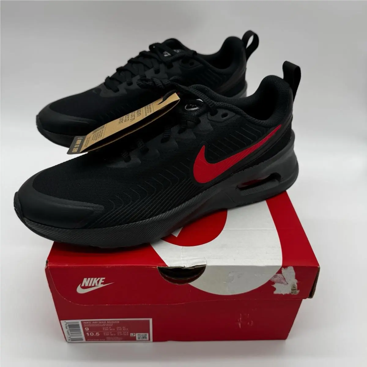 Nike Air Max Nuaxis FD4329-010 Black Red Men’s Size 9 Women’s 10.5
