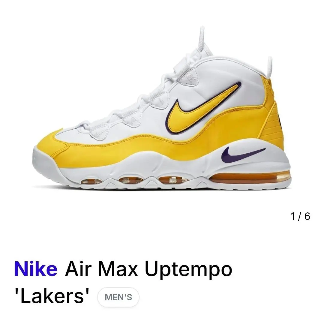 Nike Air Max Uptempo `95 Lakers Size 8.5 Men’s 10 Women’s CK0892 103