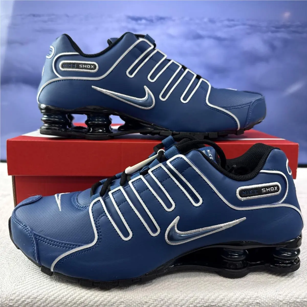 Nike Shox NZ Men`s Sneakers Running Athletic Sport Shoes Court Blue Size 10