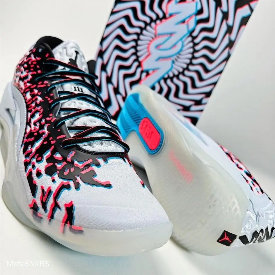 Nike shoes - Jordan Zion 3 - Zion - FZ1318-060 - Football Grey/Flash Crimson/Chlorine Blue/Black 4