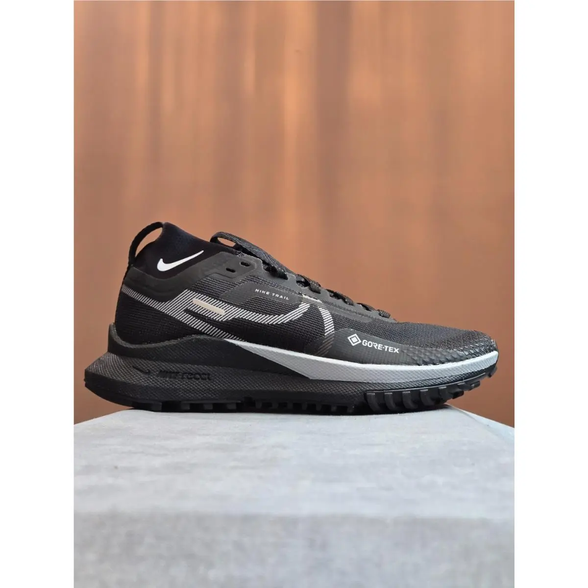 Nike React Pegasus Trail 4 Gtx Black Wolf Grey Gore-tex DJ7929-001 Size 5.5W 4M - Black