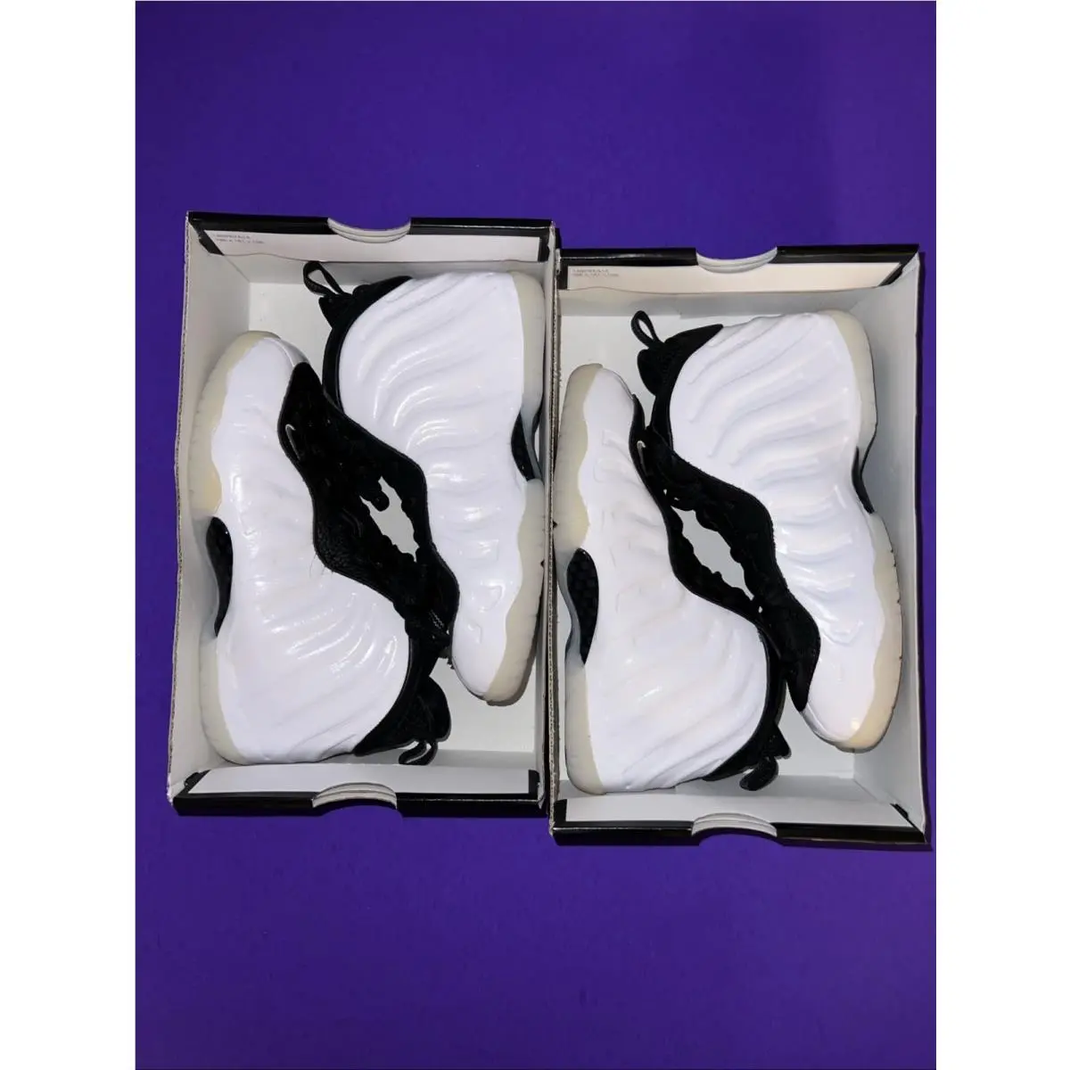 Nike PS Pre School Sizes Foamposite Little Posite Penny White Black 3Y