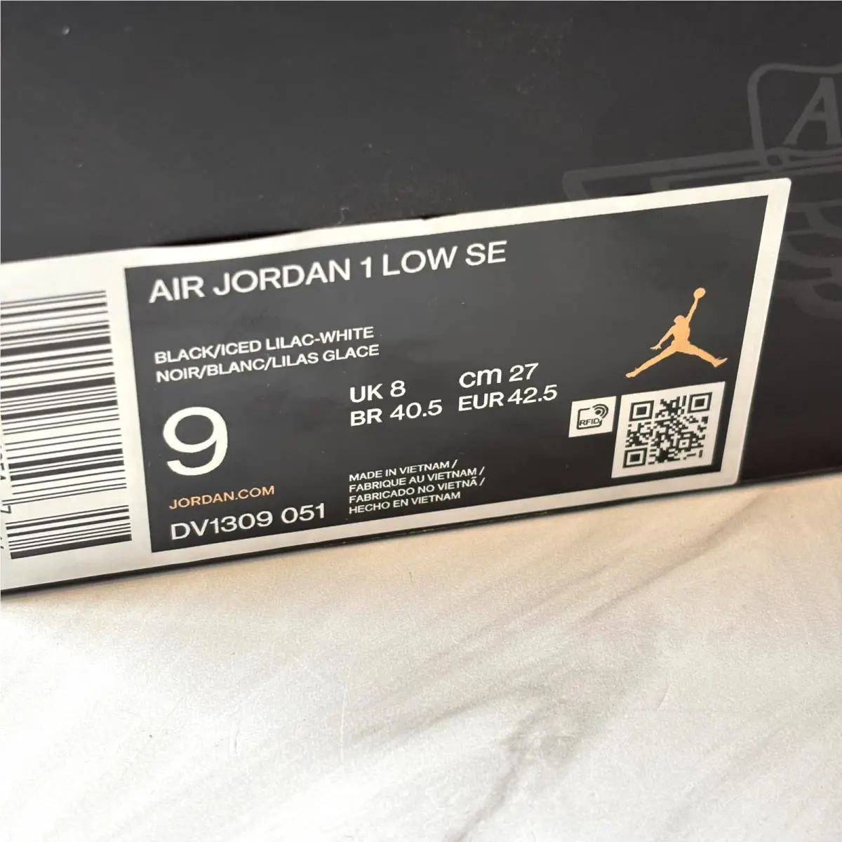 Nike shoes - Air Jordan 1 - Air - DV1309-051 - Black, Manufacturer: Black/Iced Lilac/White 0