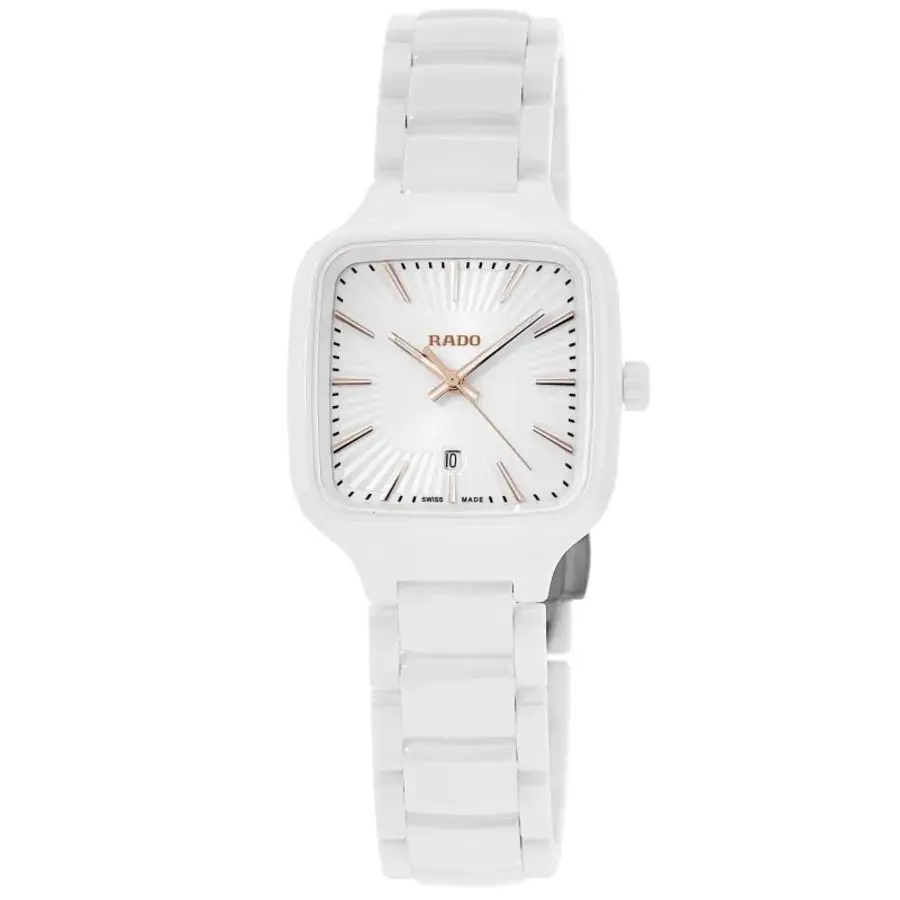 True Square White Dial Ceramic Women`s Watch R27072012 by Rado