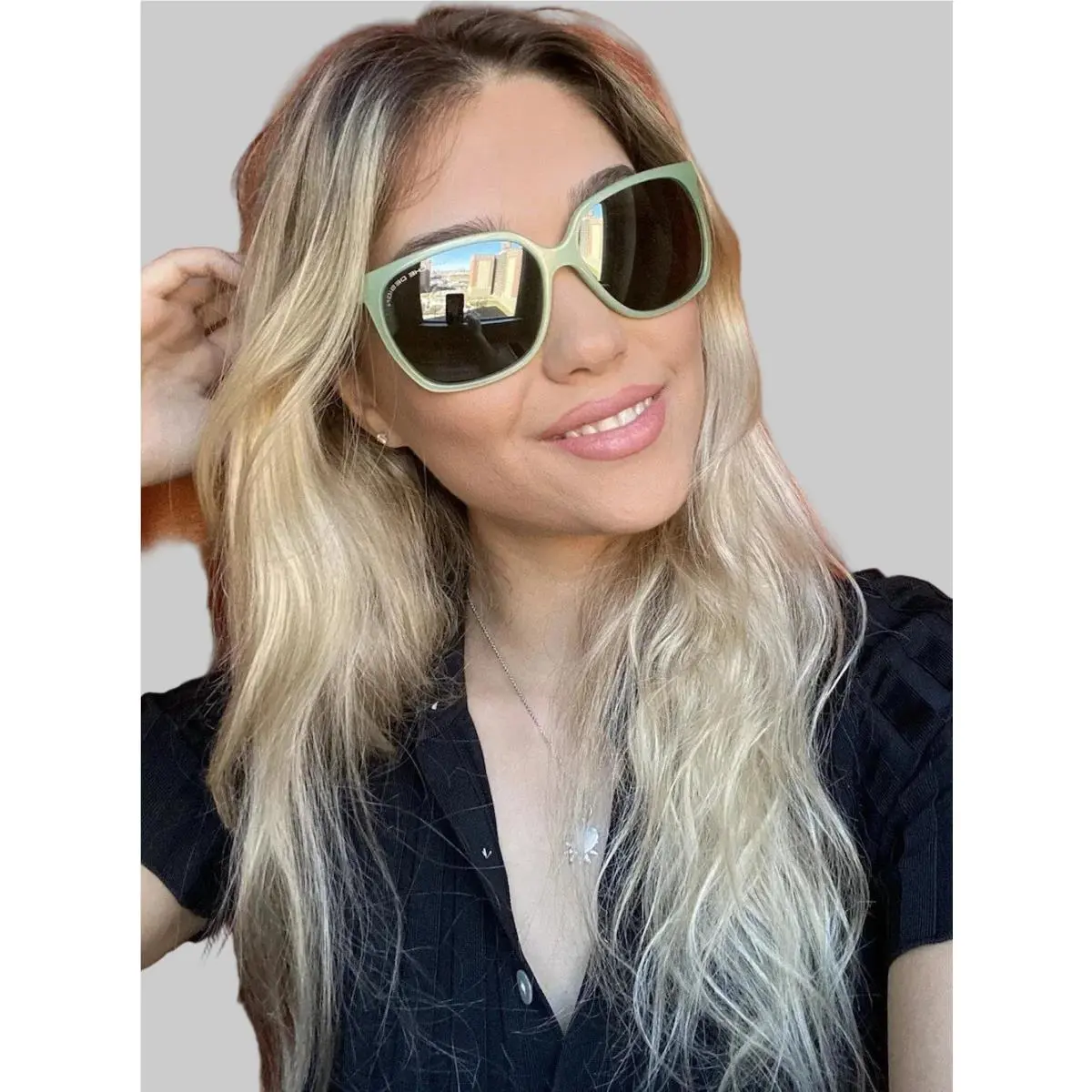 Porsche Design P 8589 P8589 C Cat.3 Green Oversized Women`s Sunglasses Italy