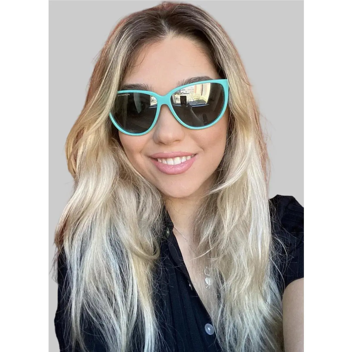 Porsche Design P 8588 B Oversized Green Cat Eye Women`s Sunglasses Italy