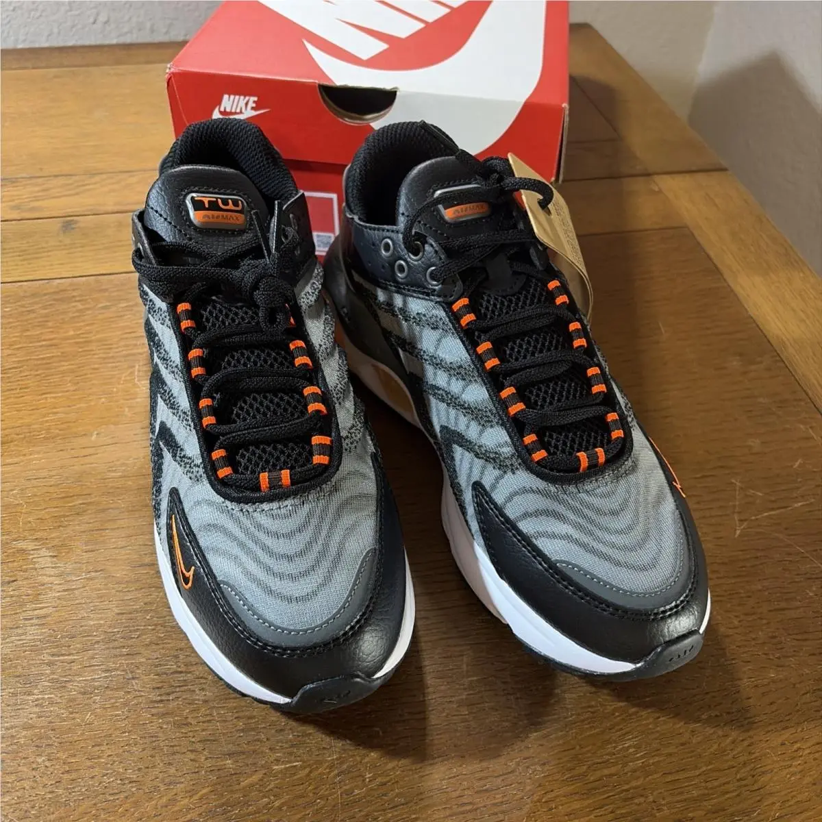 Nike Air Max TW Unisex Running Shoes Sneakers Black White Orange FQ2437 001