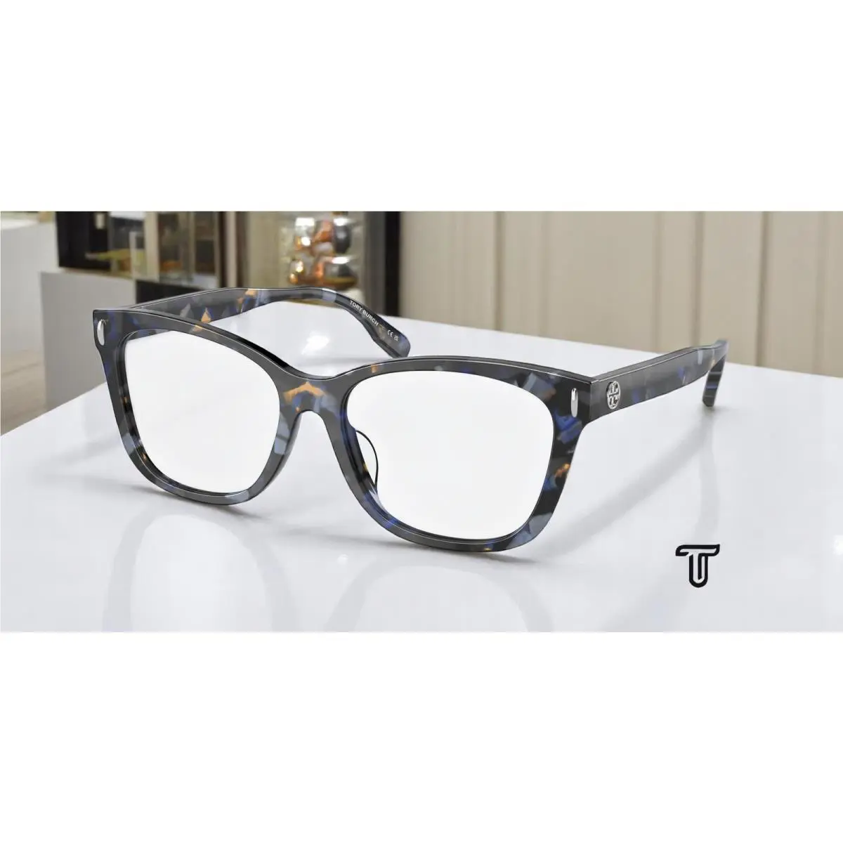 Tory Burch TY2136U 1957 Blue Tortoise Demo Lens 54 mm Women`s Eyeglasses