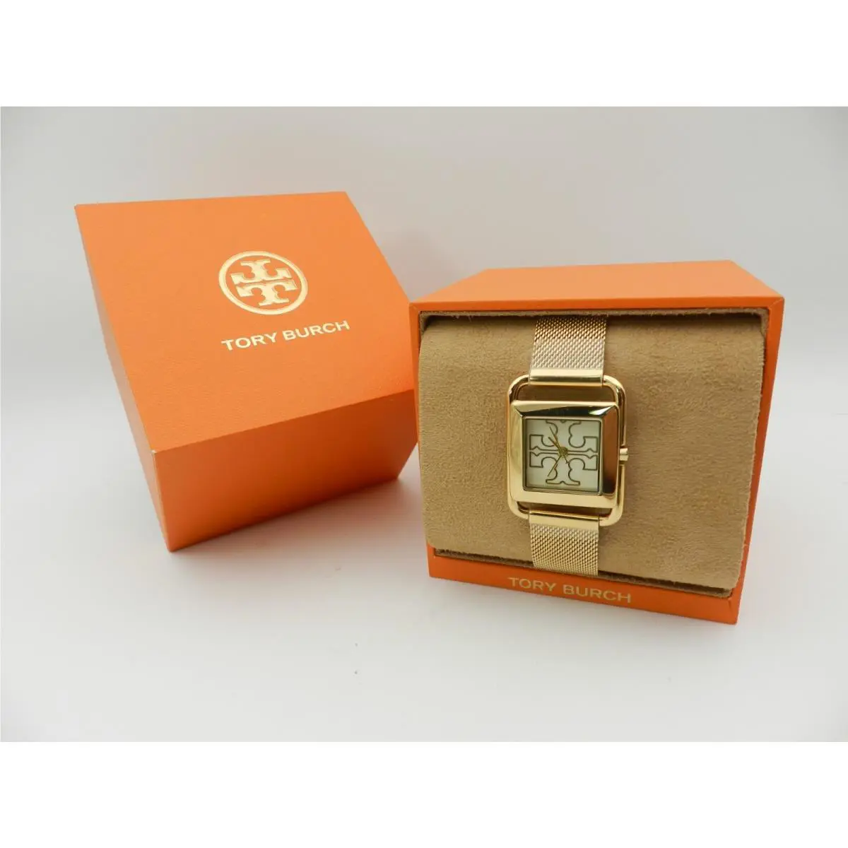 Tory Burch Women`s The Miller Gold-tone Stainless Steel Mesh Bracelet Watch