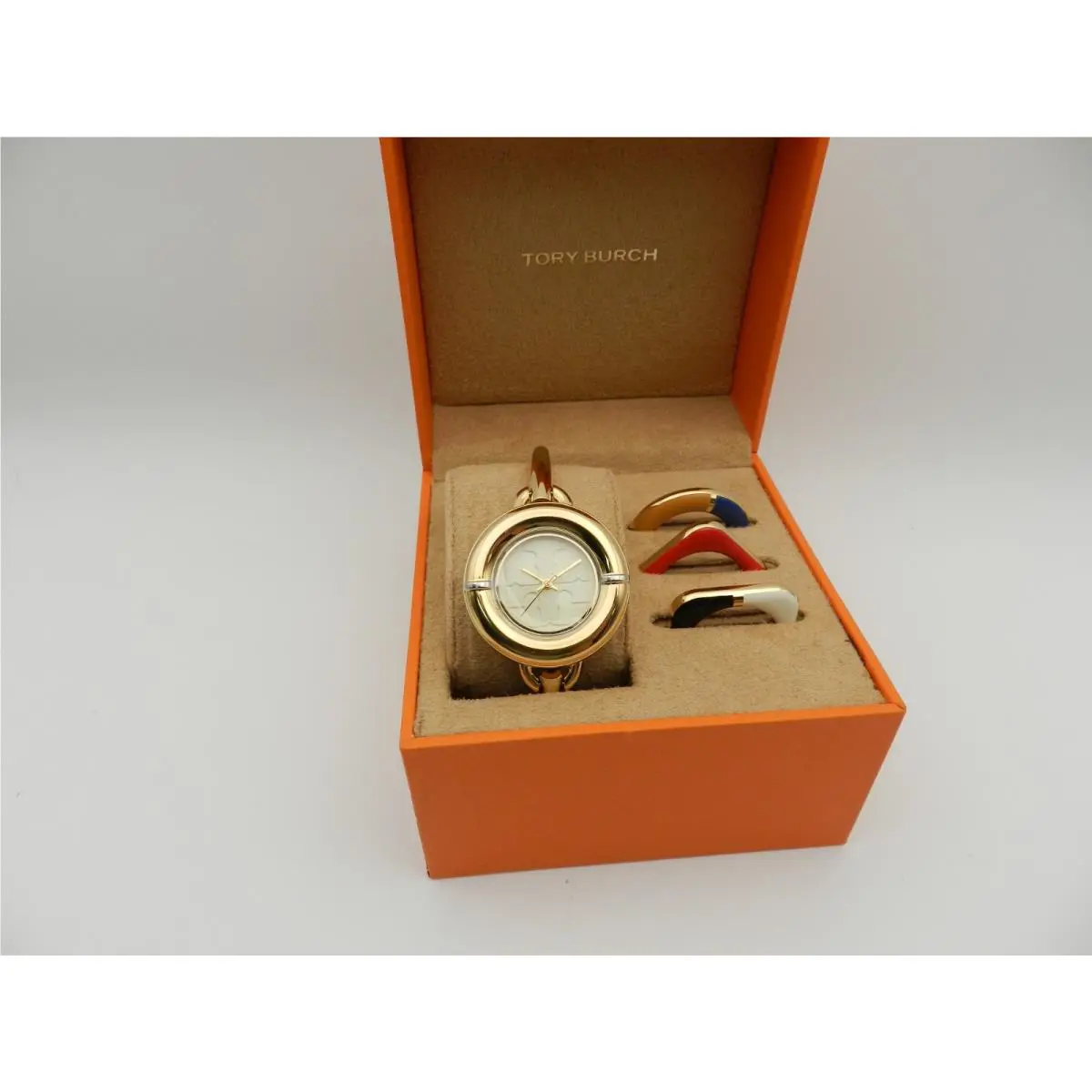 Tory Burch Women`s The Miller Gold-tone Stainless Steel Bracelet Watch 34mm Set