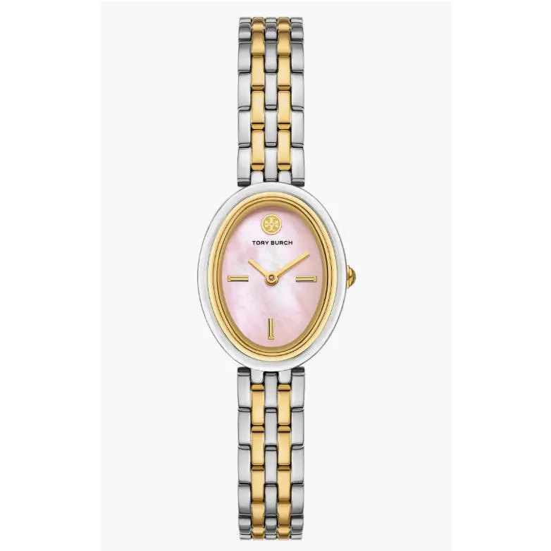 Tory Burch The Oval Two Tone Bracelet Watch 22mm x 28mm