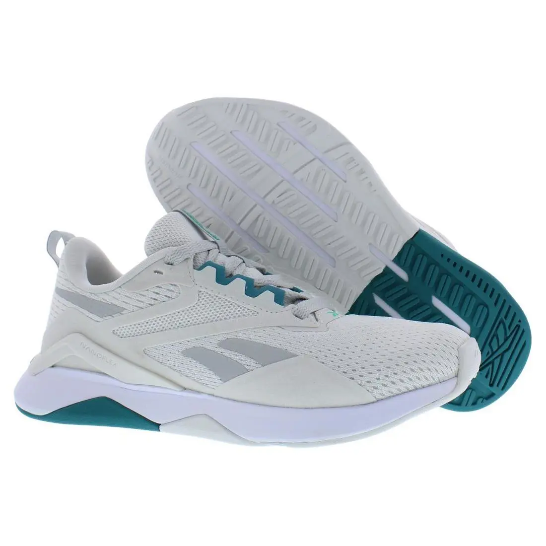 Reebok Nanoflex TR 2 Womens Shoes - Grey/Teal/White, Main: Grey