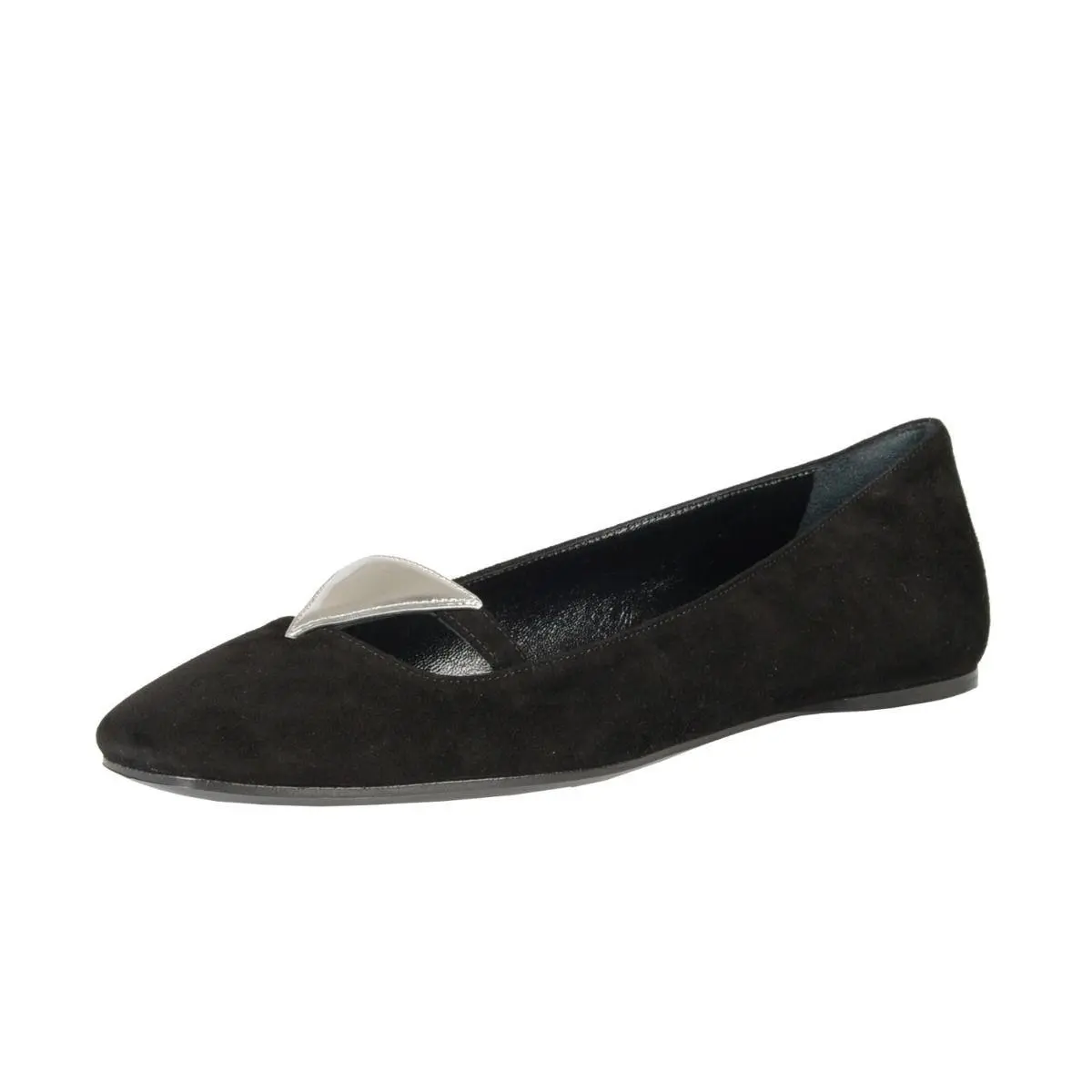 Prada Black Suede Leather Ballet Flats Shoes US 11 IT 41