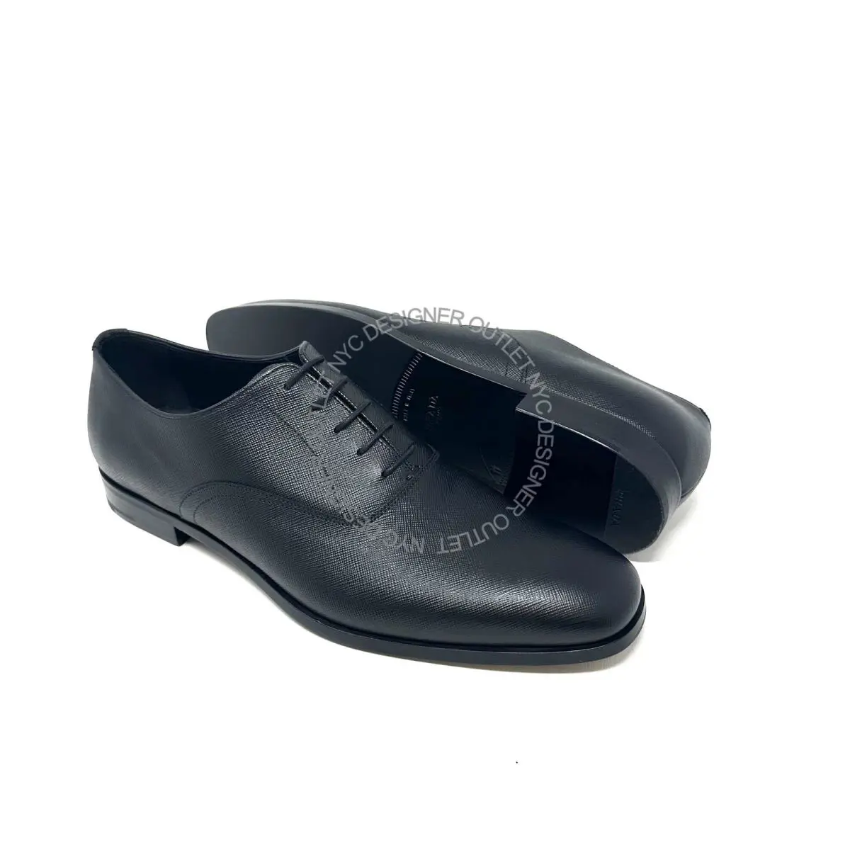 Prada Mens Black Leather Lace Up Oxford Shoes Size 8-12 US