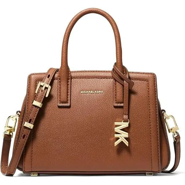 Laila Extra Small Crossbody Bag Women`s Purse Handbag Gold-tone Hardware/Embossed Goat Leather/Luggage by Michael Kors