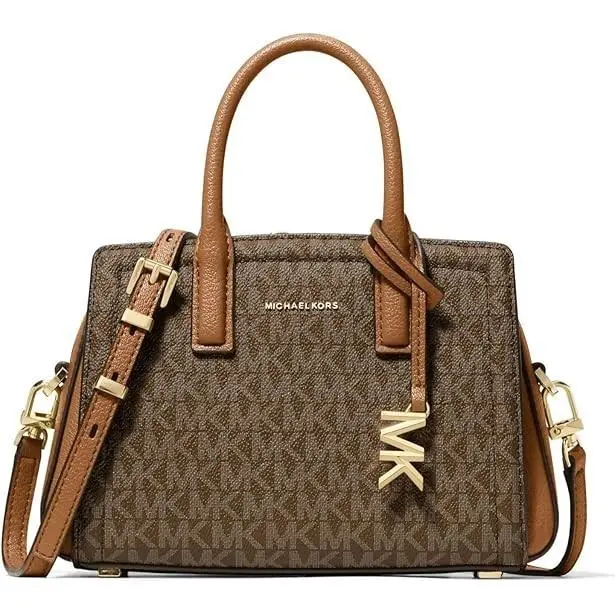 Laila Extra Small Crossbody Bag Women`s Purse Handbag Gold-tone Hardware/Signature Coated Twill/Brown/Ac by Michael Kors
